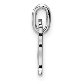 Sterling Silver Rhodium-plated Cat w/Heart Pendant