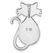 Sterling Silver Rhodium-plated Polished Larimar Cat Chain Slide