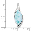 Sterling Silver Rhodium-plated Polished Larimar Pendant