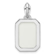 Sterling Silver RH-plated White Created Opal & CZ Beaded Border Pendant
