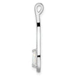 Sterling Silver Rhodium-plated Polished White Created Opal & CZ Pendant