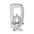 Sterling Silver Rhodium-plated CZ Dolphin Pendant