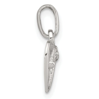 Sterling Silver Rhodium-plated Open Heart Horse Head Pendant