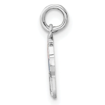 Sterling Silver RH-plated Enameled Ice Cream Cone Children's Pendant