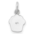 Sterling Silver RH-plated Multi-color Enameled Cupcake Children's Pendant