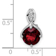Sterling Silver RH-plated Circle 2.56t.w. Garnet/White Topaz Pendant - Birthstone Company