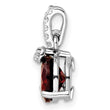 Sterling Silver RH-plated Circle 2.6t.w. Garnet/White Topaz Pendant - Birthstone Company