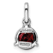 Sterling Silver RH-plated Circle 2.6t.w. Garnet/White Topaz Pendant - Birthstone Company