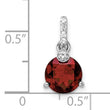 Sterling Silver RH-plated Circle 2.6t.w. Garnet/White Topaz Pendant - Birthstone Company