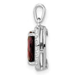 Sterling Silver RH-plated Oval 2.04t.w. Garnet/White Topaz Pendant - Birthstone Company
