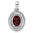 Sterling Silver RH-plated Oval 2.04t.w. Garnet/White Topaz Pendant - Birthstone Company