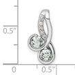 SterlingSilver Rhod-plated .5t.w. GreenQuartz/White Topaz Pendant