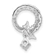 Sterling Silver Rhod-plated CZ Circle Chain Slide Pendant