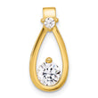Sterling Silver Gold-tone with CZ Teardrop Shape Chain Slide