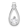 Sterling Silver Rhodium-plated with CZ Teardrop Shape Chain Slide