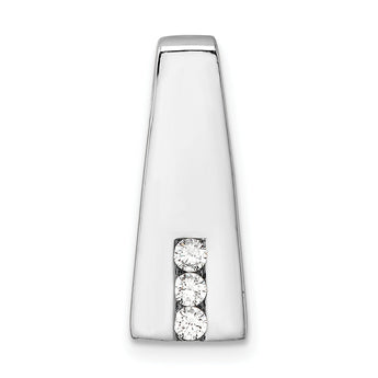 Sterling Silver Rhodium-plated CZ Chain Slide Pendant
