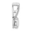 Sterling Silver Rh-plated CZ and White Created Opal Chain Slide Pendant