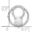 Sterling Silver Rhodium-plated Created Opal Chain Slide Pendant