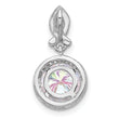 Sterling Silver Rhodium-plated Iridescent CZ Pendant