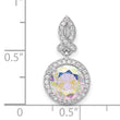 Sterling Silver Rhodium-plated Iridescent CZ Pendant