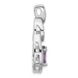 Sterling Silver Rhodium-plated CZ and Purple Zircon Pendant