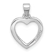Sterling Silver Rhodium-plated CZ Heart Pendant