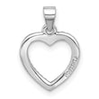 Sterling Silver Rhodium-plated CZ Heart Pendant - Birthstone Company