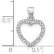 Sterling Silver Rhodium-plated CZ Heart Pendant - Birthstone Company
