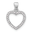Sterling Silver Rhodium-plated CZ Heart Pendant