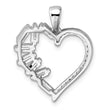 Sterling Silver Rhodium-plated CZ Heart Pendant