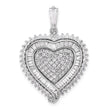 Sterling Silver Rhodium-plated CZ Heart Pendant