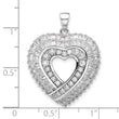 Sterling Silver Rhodium-plated CZ Heart Pendant