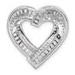 Sterling Silver Rhodium-plated CZ Heart Chain Slide Pendant