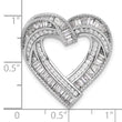 Sterling Silver Rhodium-plated CZ Heart Chain Slide Pendant