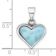 Sterling Silver Rhodium-plated Larimar Heart Pendant
