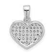 Sterling Silver Rhodium-plated Polished and CZ Pave Heart Pendant