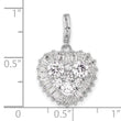 Sterling Silver Rhodium-plated CZ Heart Pendant