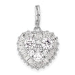 Sterling Silver Rhodium-plated CZ Heart Pendant