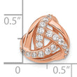 Sterling Silver Rose-tone CZ Knot Slide Pendant