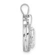 Sterling Silver Rhodium-plated CZ Apple Pendant
