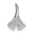 Sterling Silver Rhodium-plated Floral Leaf Chain Slide