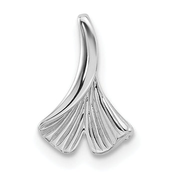Sterling Silver Rhodium-plated Floral Leaf Chain Slide