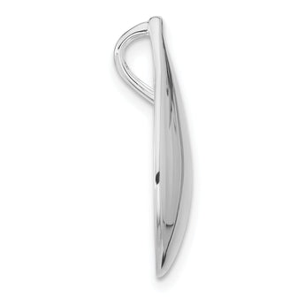 Sterling Silver Rhodium-plated Polished Teardrop Chain Slide