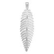 Sterling Silver Rhodium Plated Polished Moveable Leaf Pendant