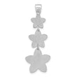 Sterling Silver Rhodium Polished Plated Beaded Flower Pendant
