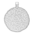 Sterling Silver Rhodium Plated Polished and Brushed Pendant