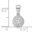 Sterling Silver Rhodium-plated Micro Pav‚ CZ Ball Pendant