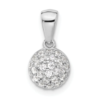 Sterling Silver Rhodium-plated Micro Pav‚ CZ Ball Pendant