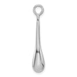 Sterling Silver Rhodium-plated Polished Teardrop Pendant