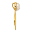 Sterling Silver Gold-tone Hammered FWC Pearl Pendant